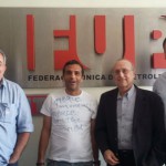 José Genivaldo da Silva (FUP); José Maria Rangel, coordenador geral da FUP; Moacir Gadotti, presidente de Honra do IPF; Alexandre Munck (IPF).