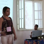 Bárbara Alves (monitora do núcleo Raízes de Maxacali, no Seminário de Práticas alfabetizadoras, durante a 2ª Formação Geral)